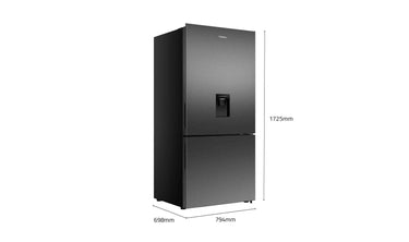 Factory second/Carton damaged Hisense 500L Bottom Mount Fridge – Black (HRBM500TBW)